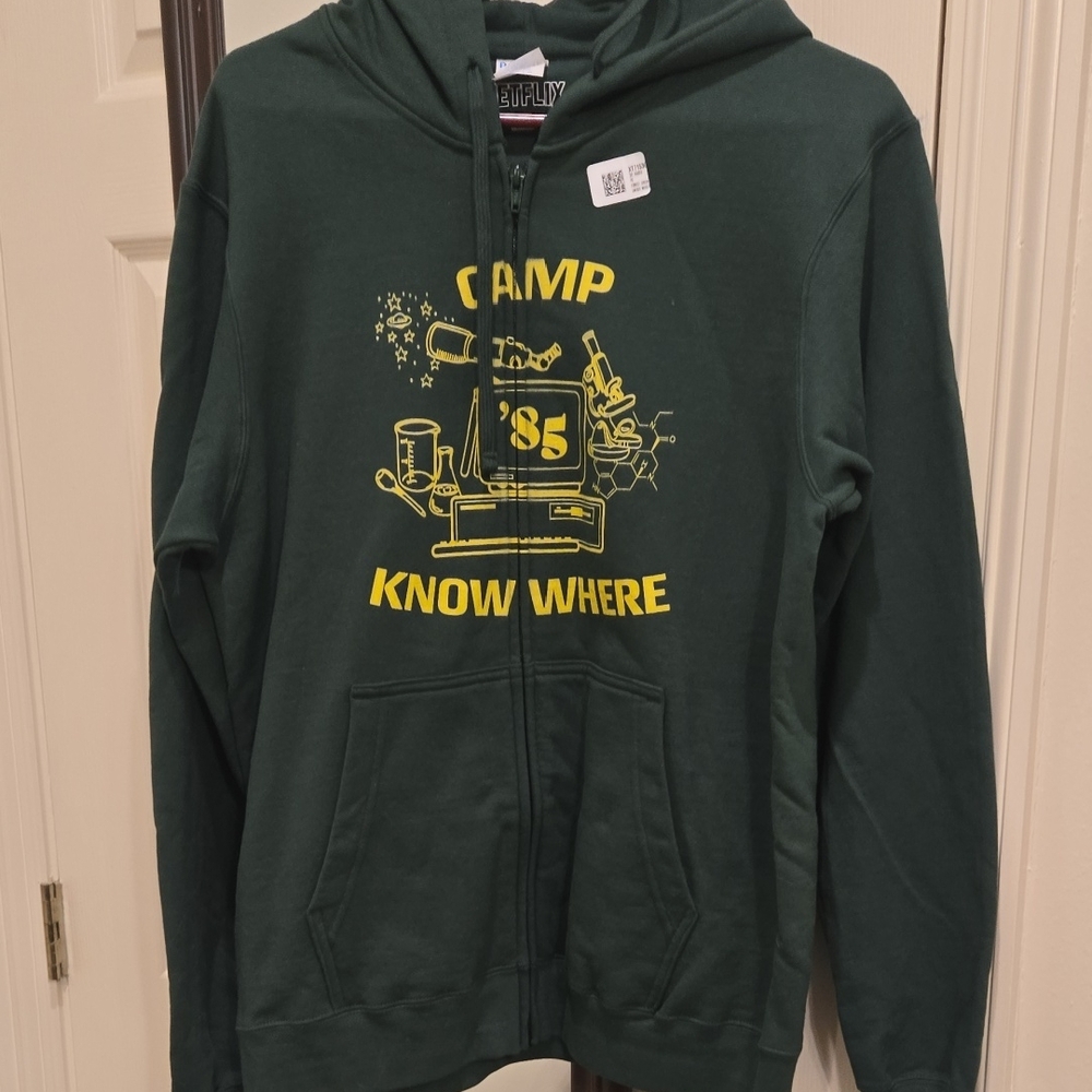 Stranger Things Green Camp Know Where Hoodie - Never Worn Adult M
